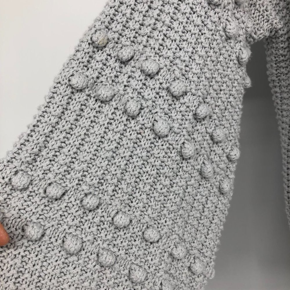 Madewell Grey Bobble Cardigan / Open front Sweater in Cool Fog Long sleeve S - Picture 13 of 16